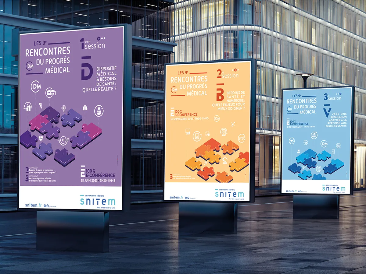 Campagne publicitaire évenementiel, pour les rencontre du progres médical de Snitem